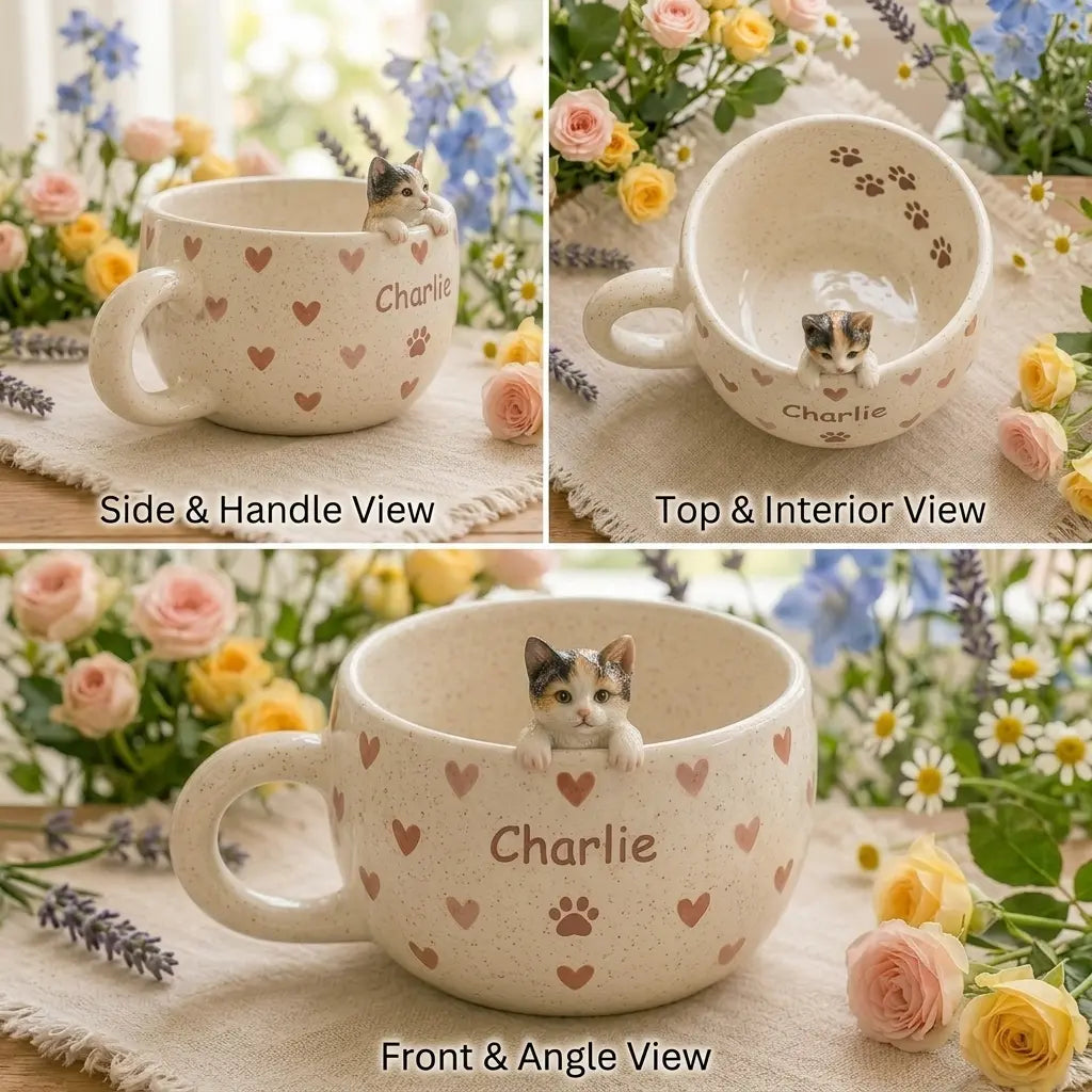 Custom Pet Peekaboo Mug – Personalized Ceramic Cat & Dog Mug 🐾☕ Siporia