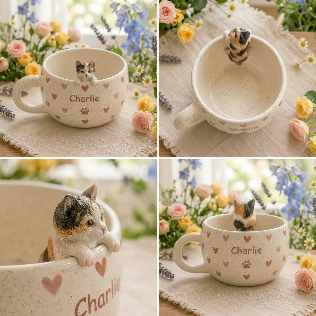 Custom Pet Peekaboo Mug – Personalized Ceramic Cat & Dog Mug 🐾☕ Siporia