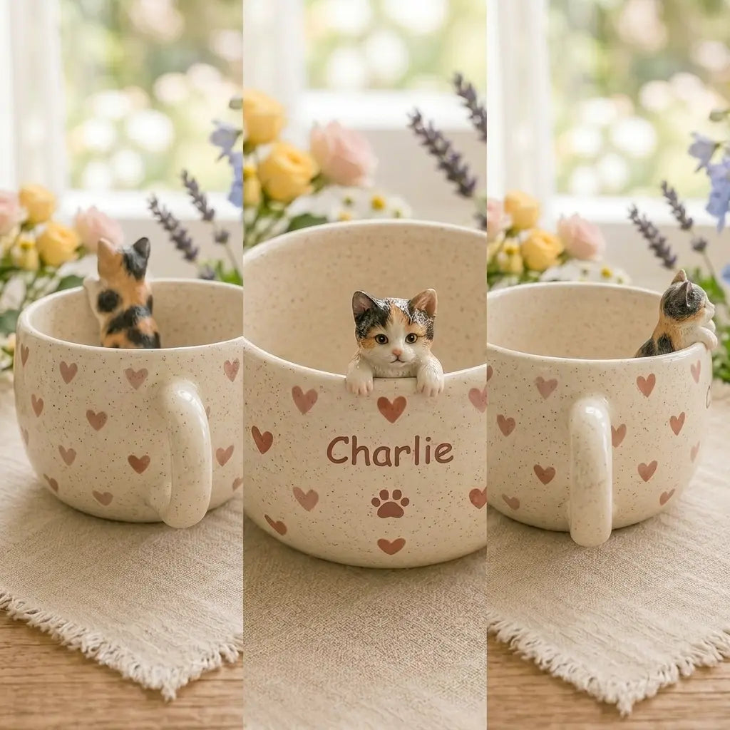Custom Pet Peekaboo Mug – Personalized Ceramic Cat & Dog Mug 🐾☕ Siporia