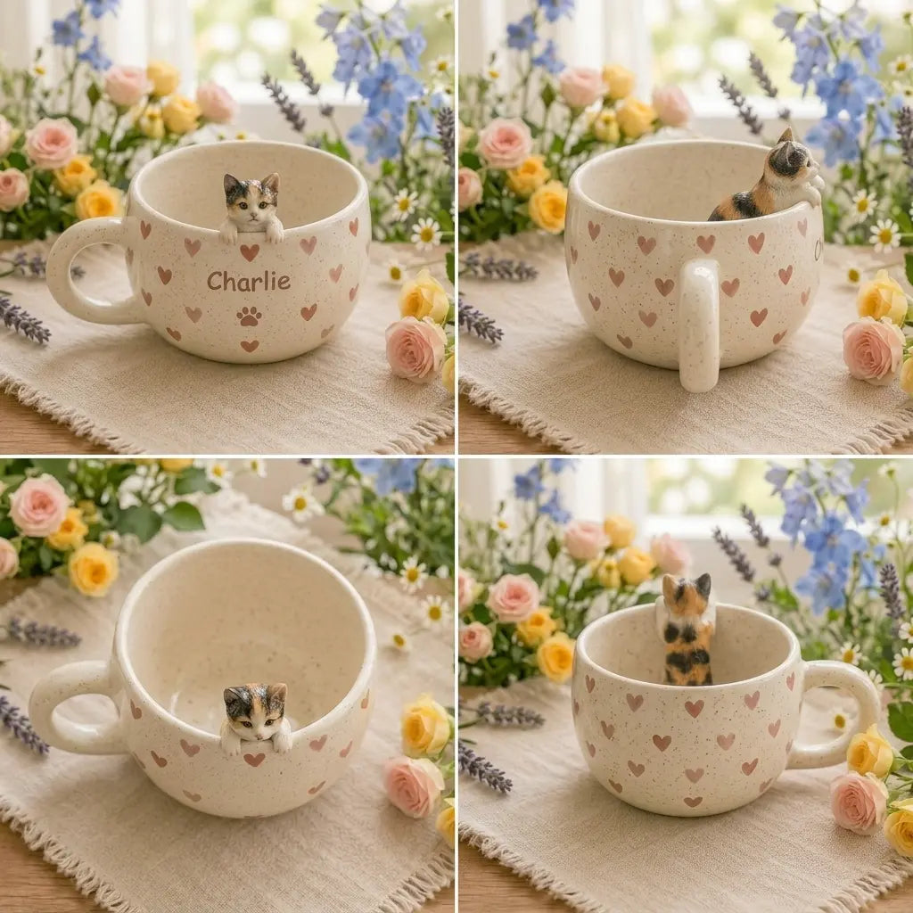 Custom Pet Peekaboo Mug – Personalized Ceramic Cat & Dog Mug 🐾☕ Siporia