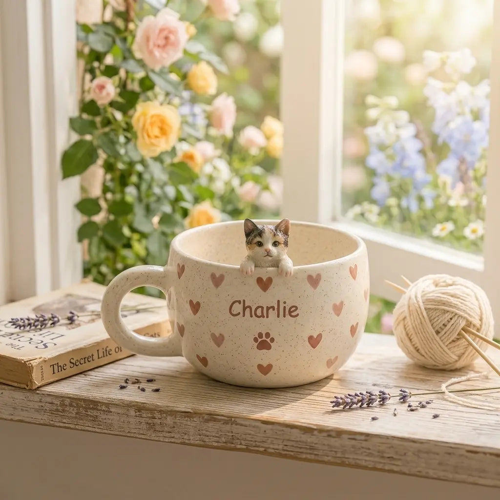 Custom Pet Peekaboo Mug – Personalized Ceramic Cat & Dog Mug 🐾☕ Siporia