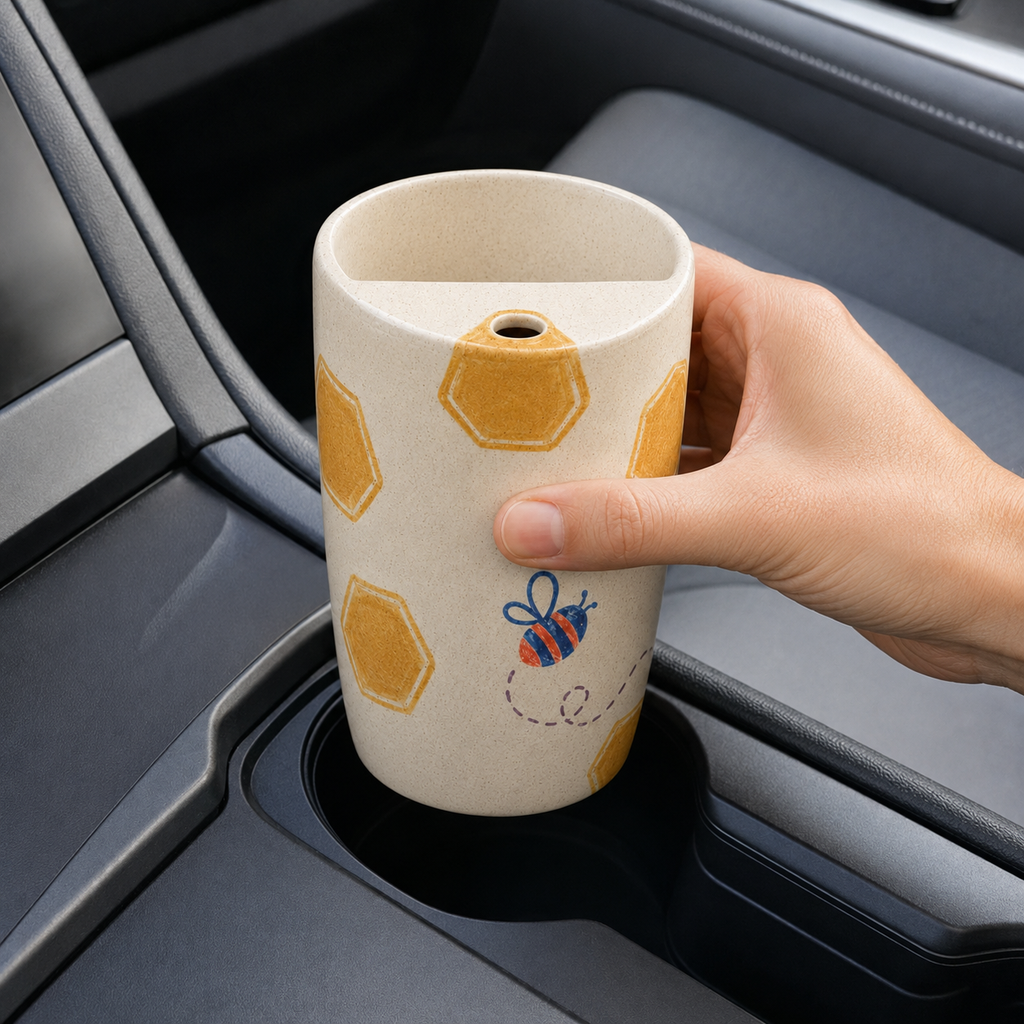 Honeycomb Handmade Ceramic Travel Mug