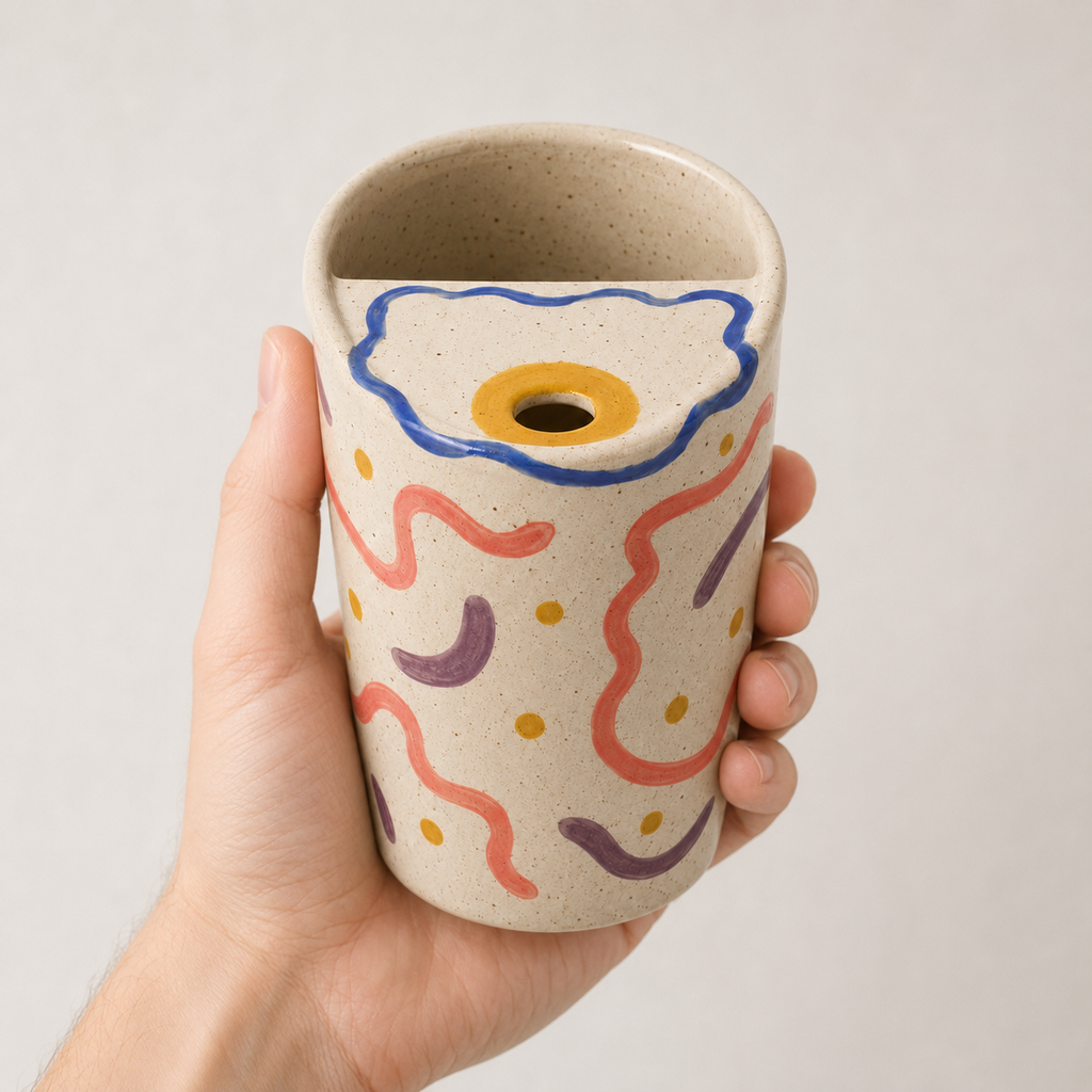 Fried Egg Handmade Ceramic Travel Mug