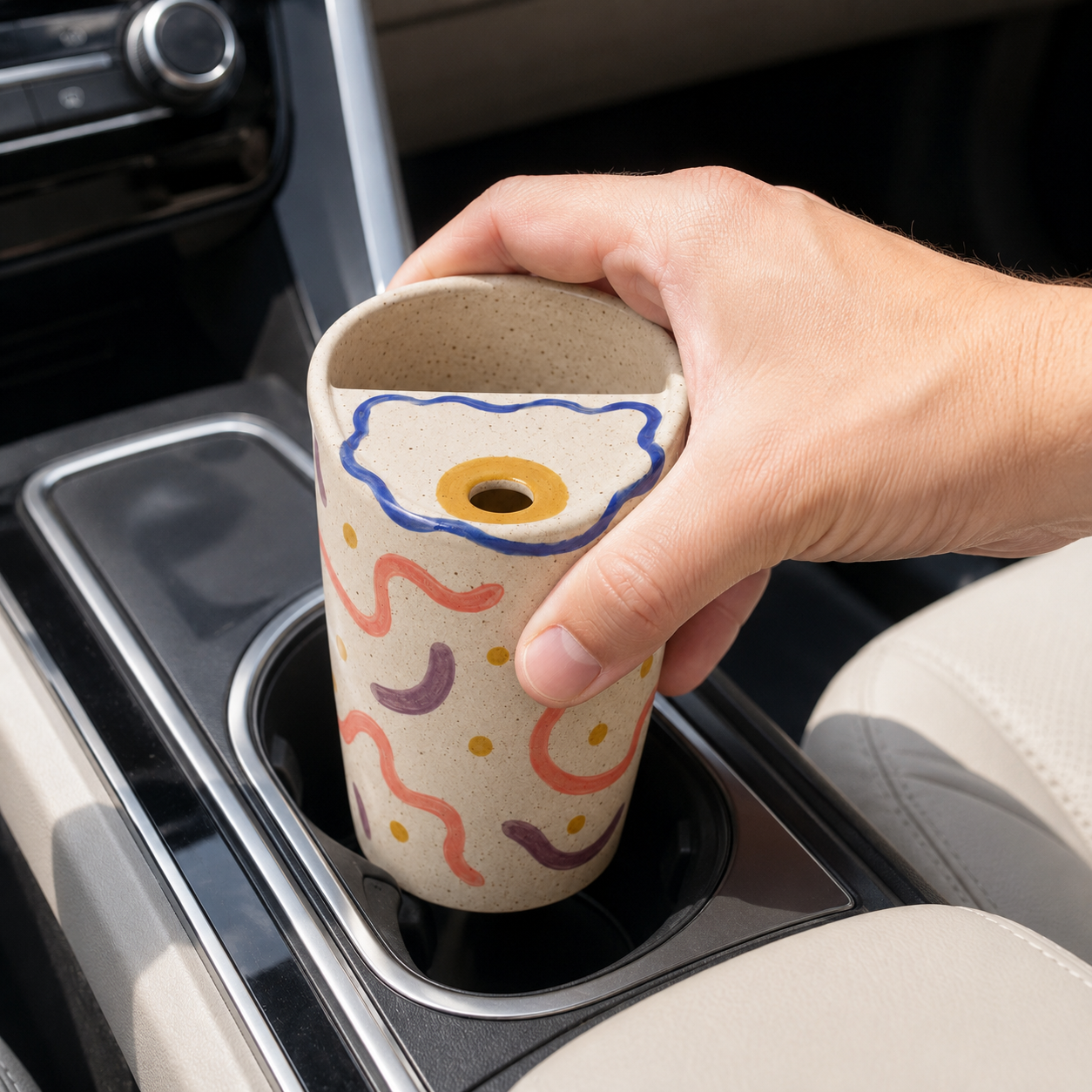 Fried Egg Handmade Ceramic Travel Mug