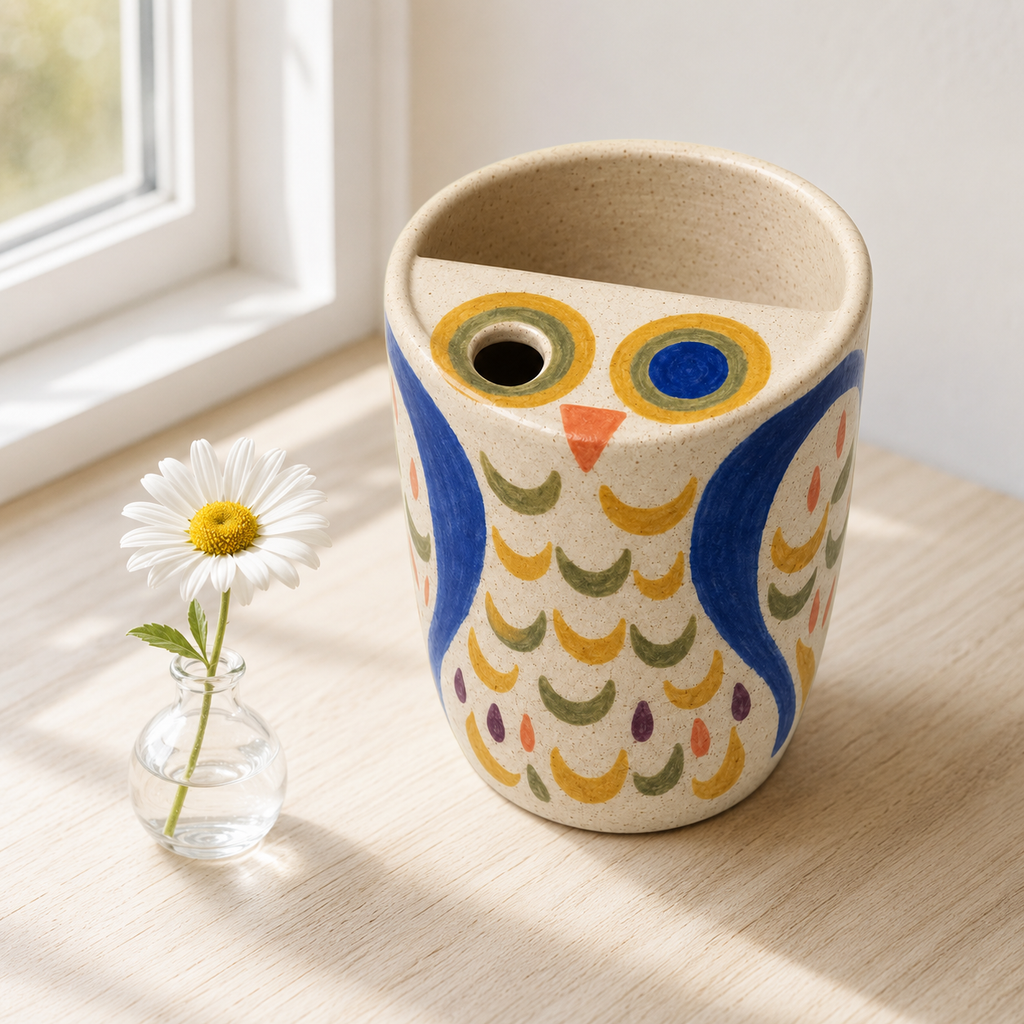 Owl Eyes Handmade Ceramic Travel Mug