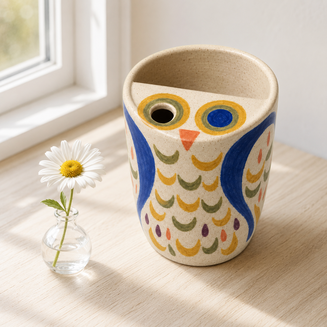 Owl Eyes Handmade Ceramic Travel Mug