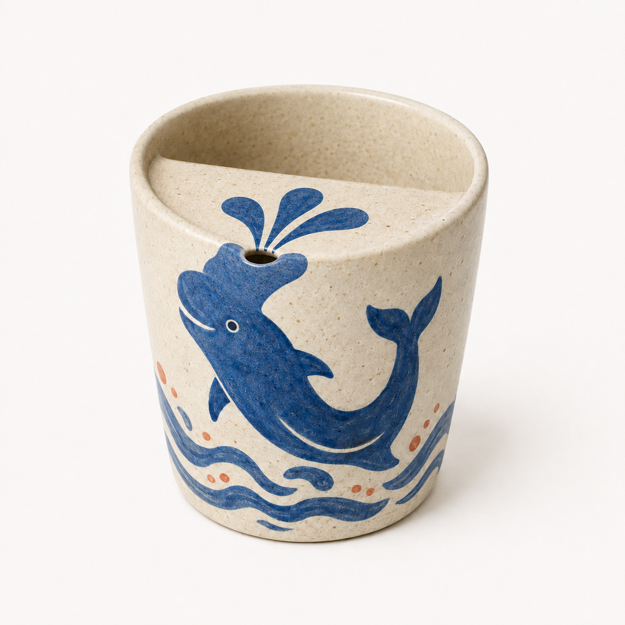 Dolphin Splash Handmade Ceramic Travel Mug