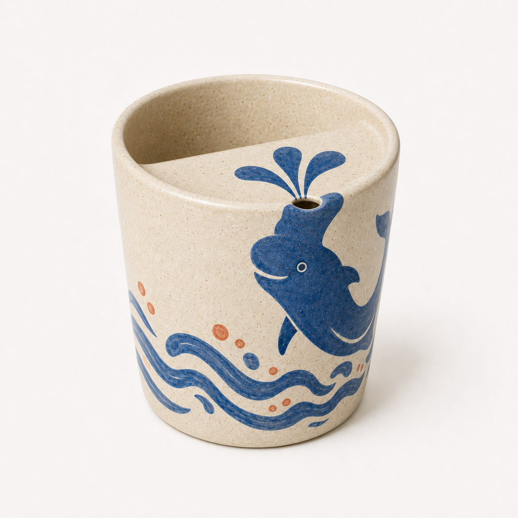 Dolphin Splash Handmade Ceramic Travel Mug