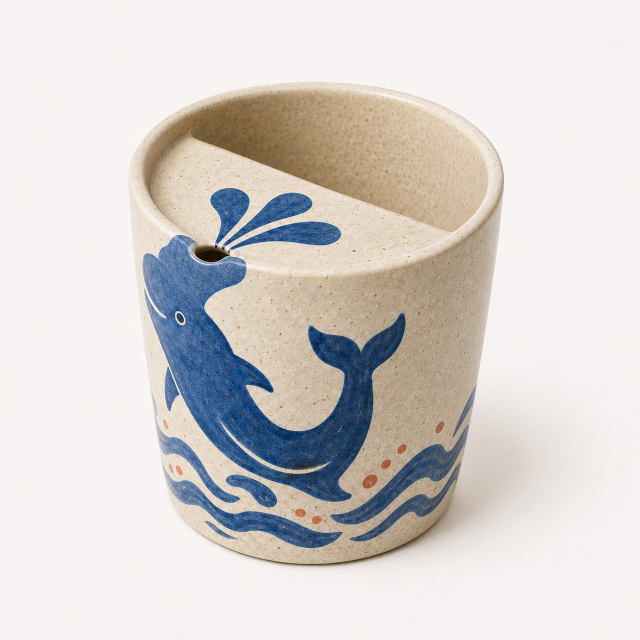 Dolphin Splash Handmade Ceramic Travel Mug