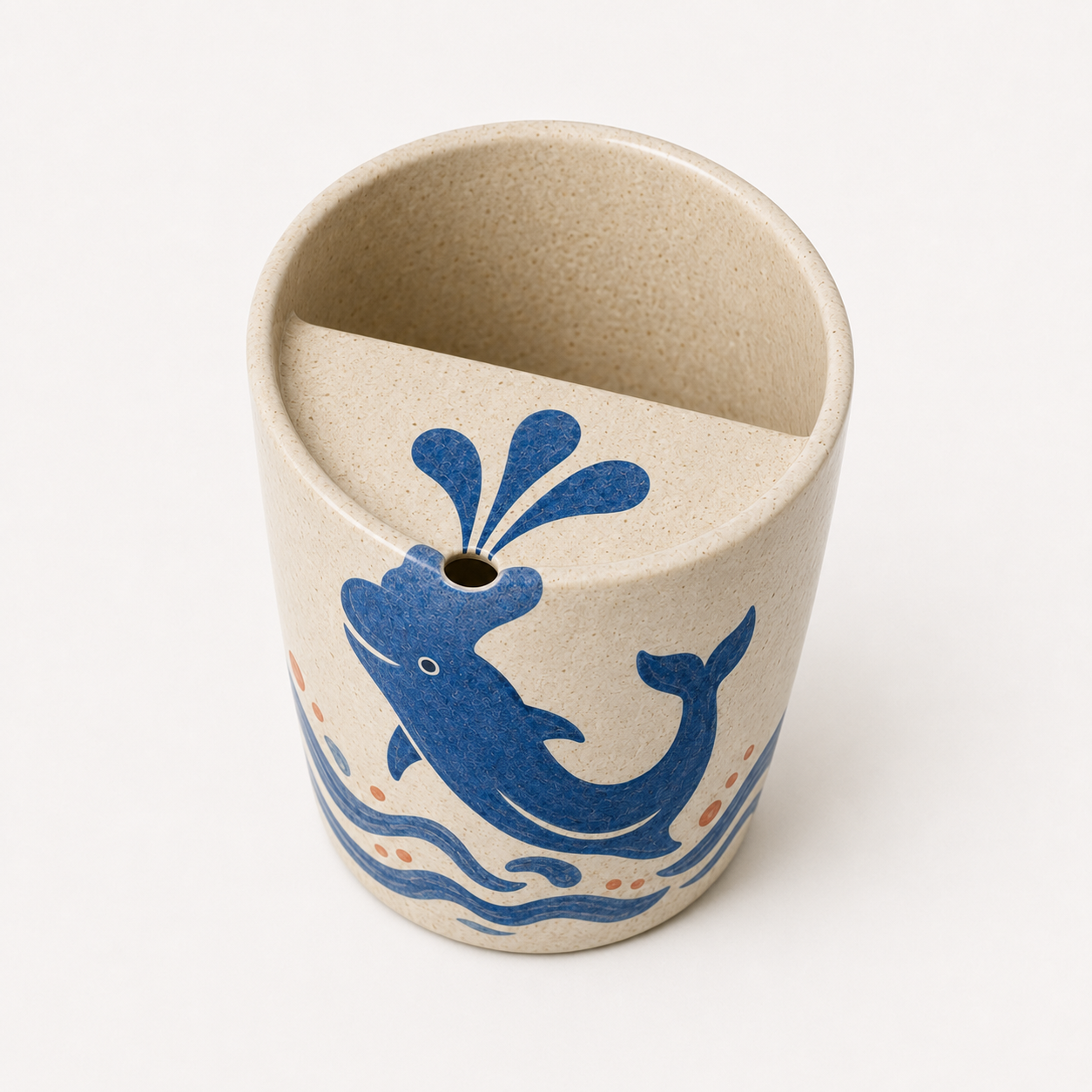 Dolphin Splash Handmade Ceramic Travel Mug