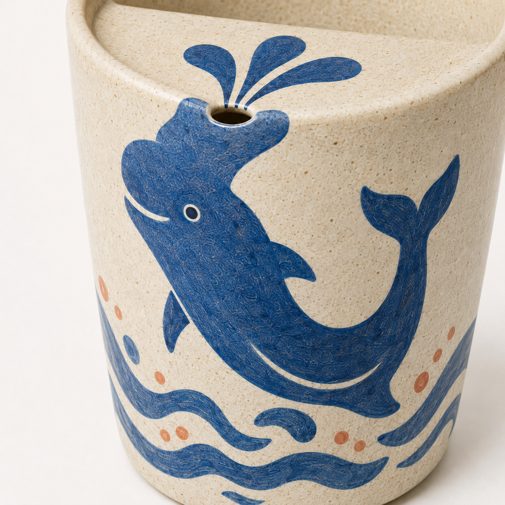 Dolphin Splash Handmade Ceramic Travel Mug