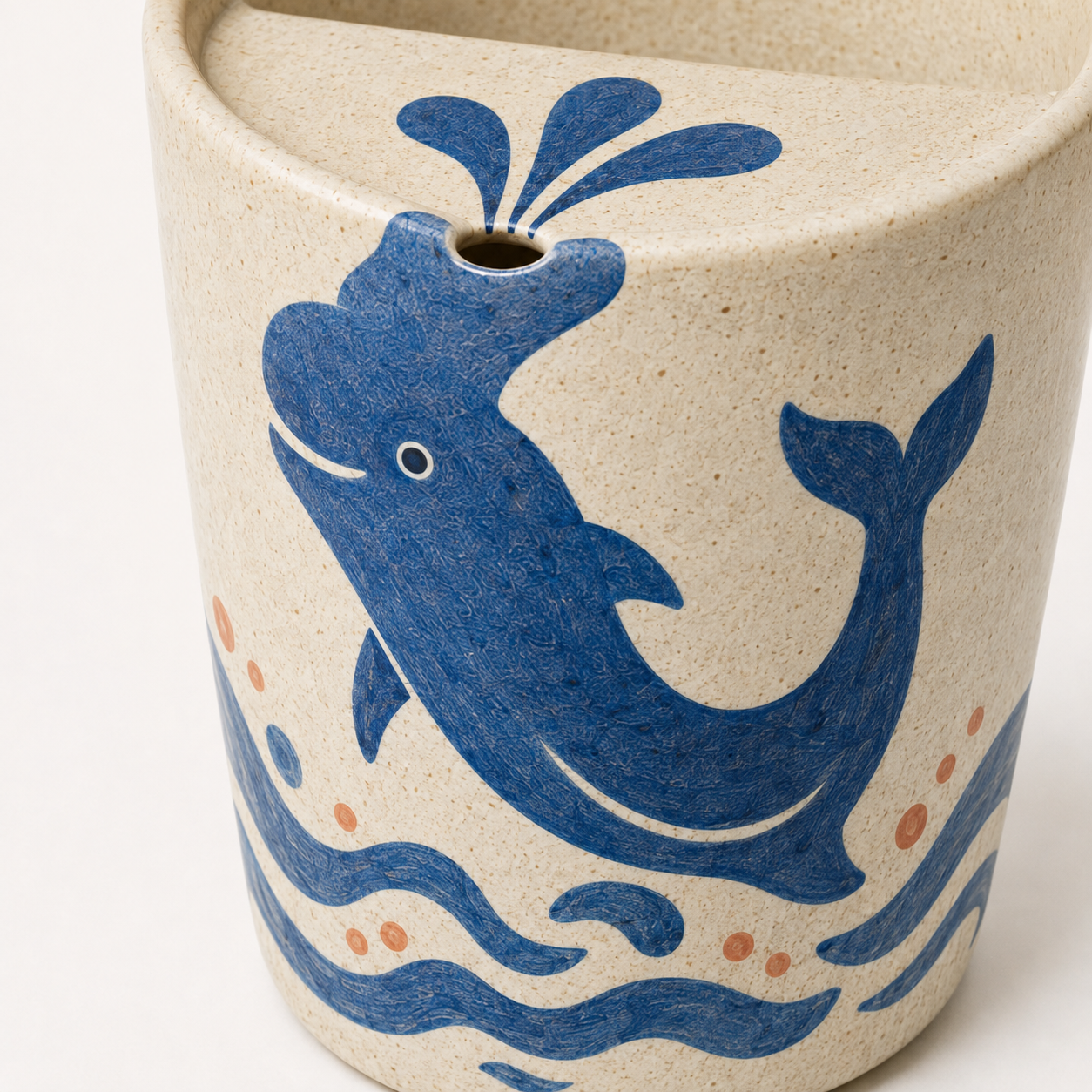 Dolphin Splash Handmade Ceramic Travel Mug