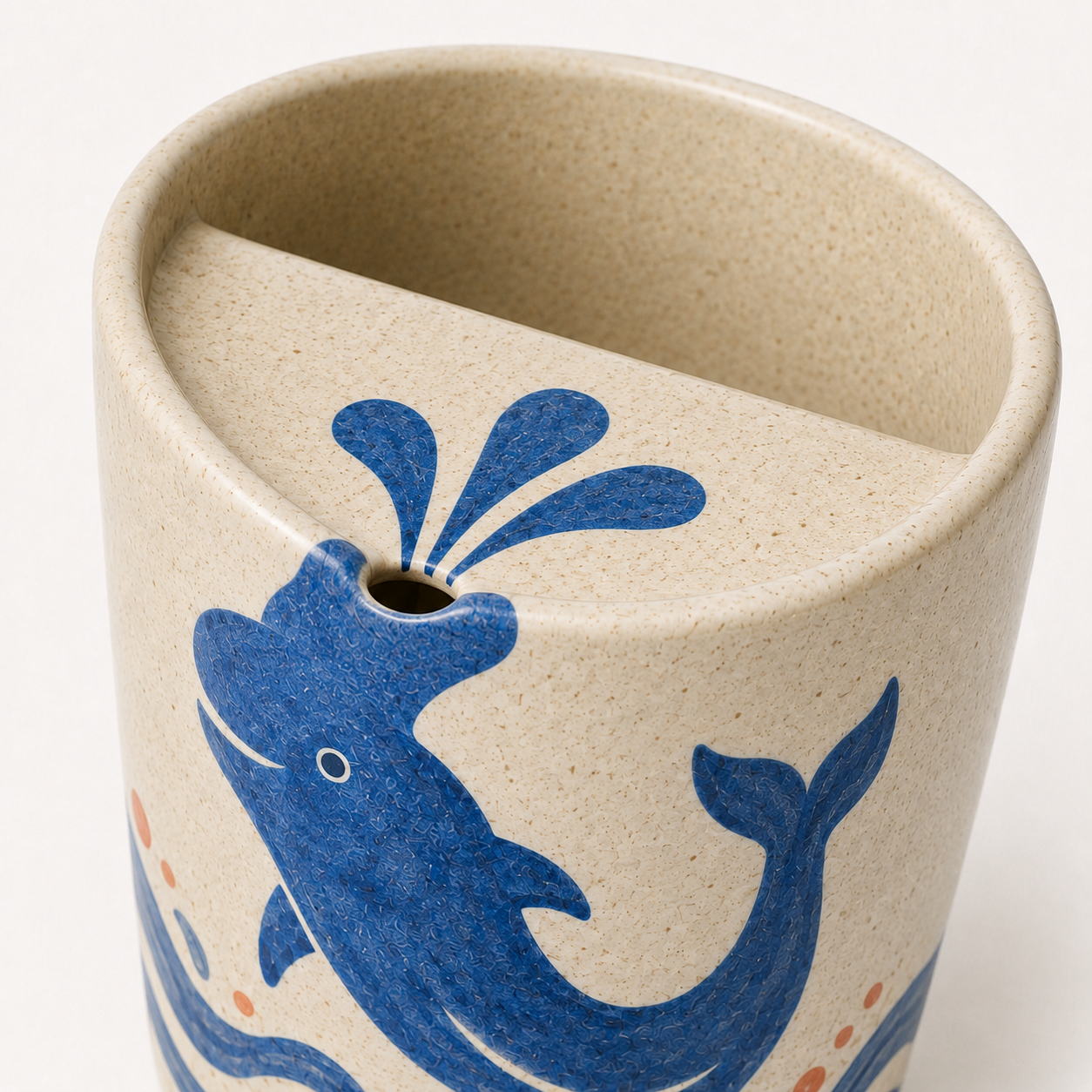 Dolphin Splash Handmade Ceramic Travel Mug