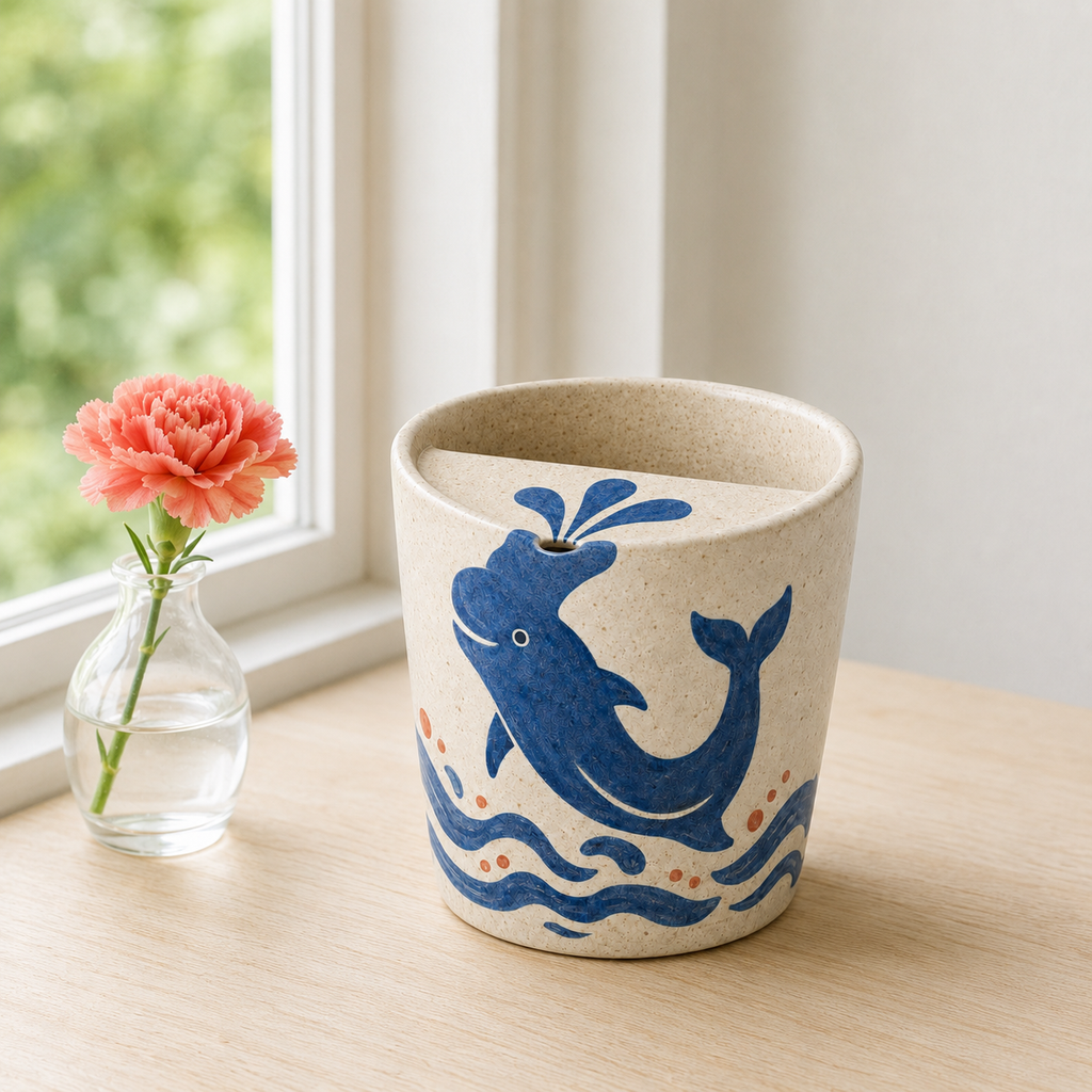 Dolphin Splash Handmade Ceramic Travel Mug