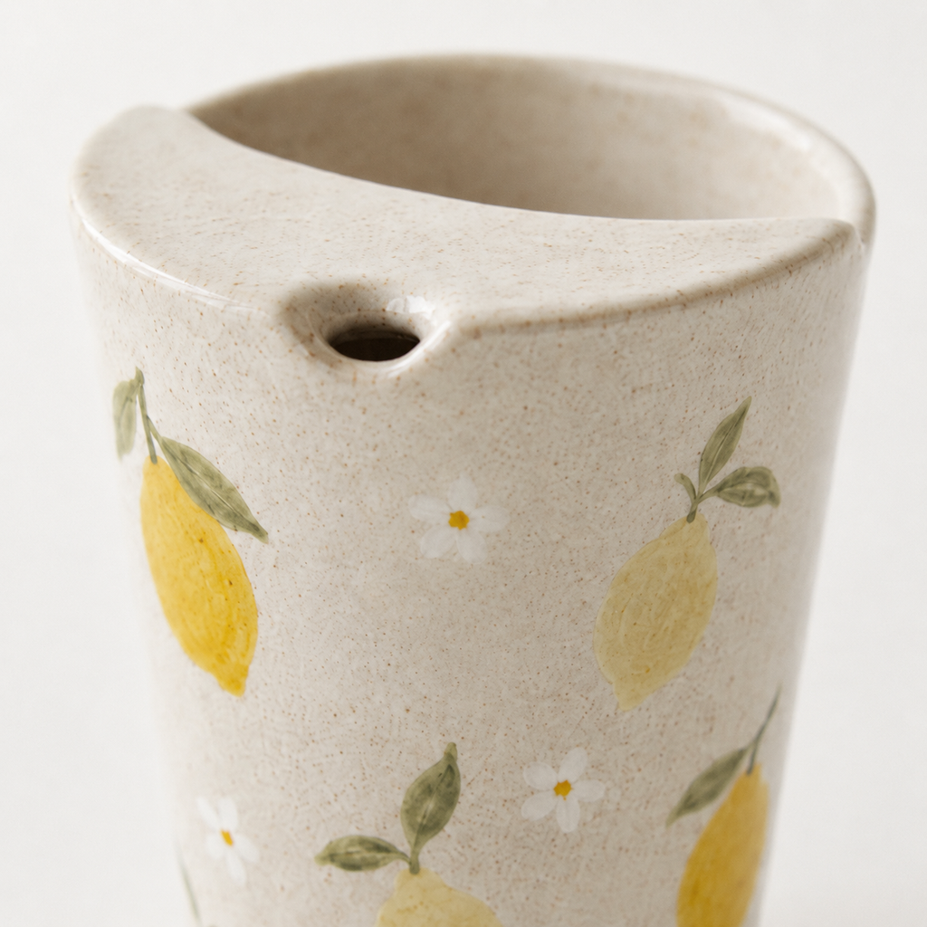Hand-Painted Lemon Ceramic Travel Mug