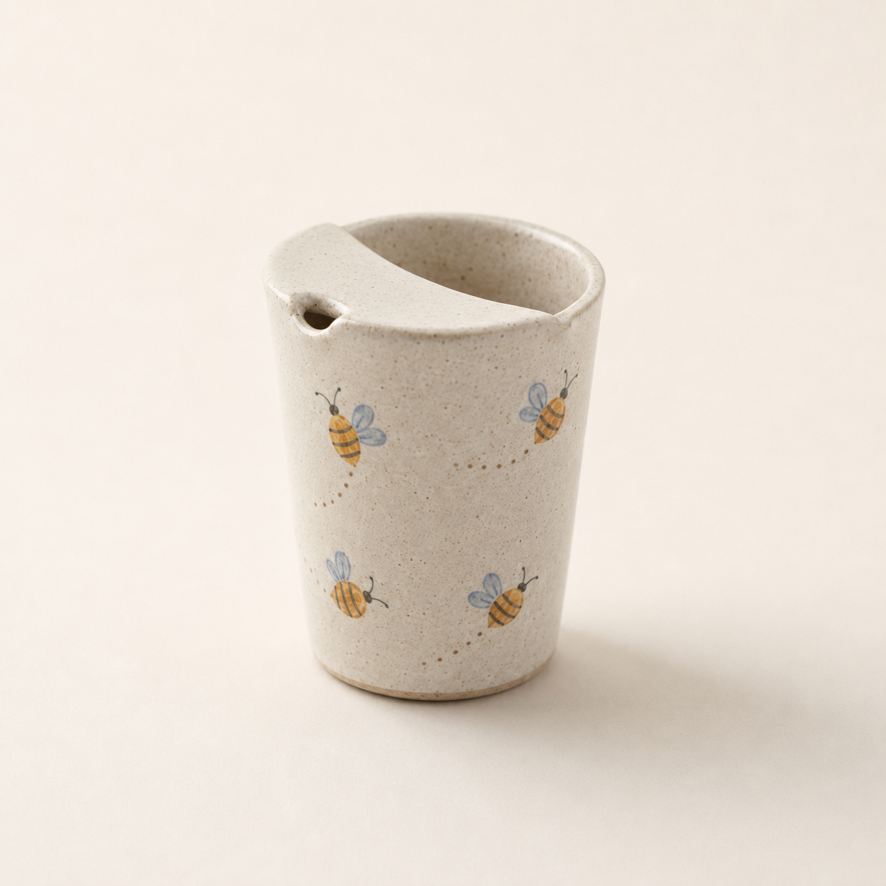 Hand-Painted Honeybee Ceramic Travel Mug