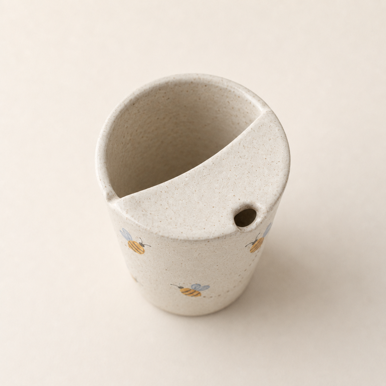 Hand-Painted Honeybee Ceramic Travel Mug