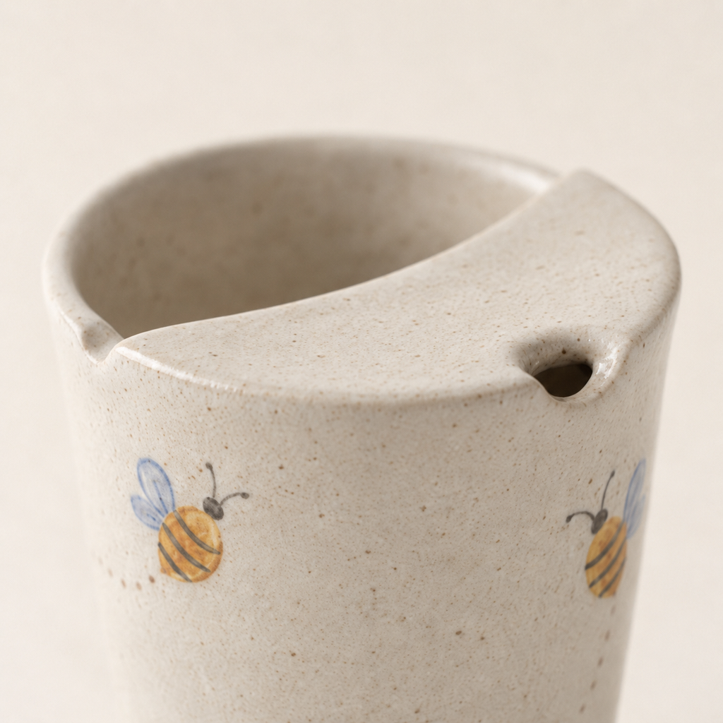 Hand-Painted Honeybee Ceramic Travel Mug