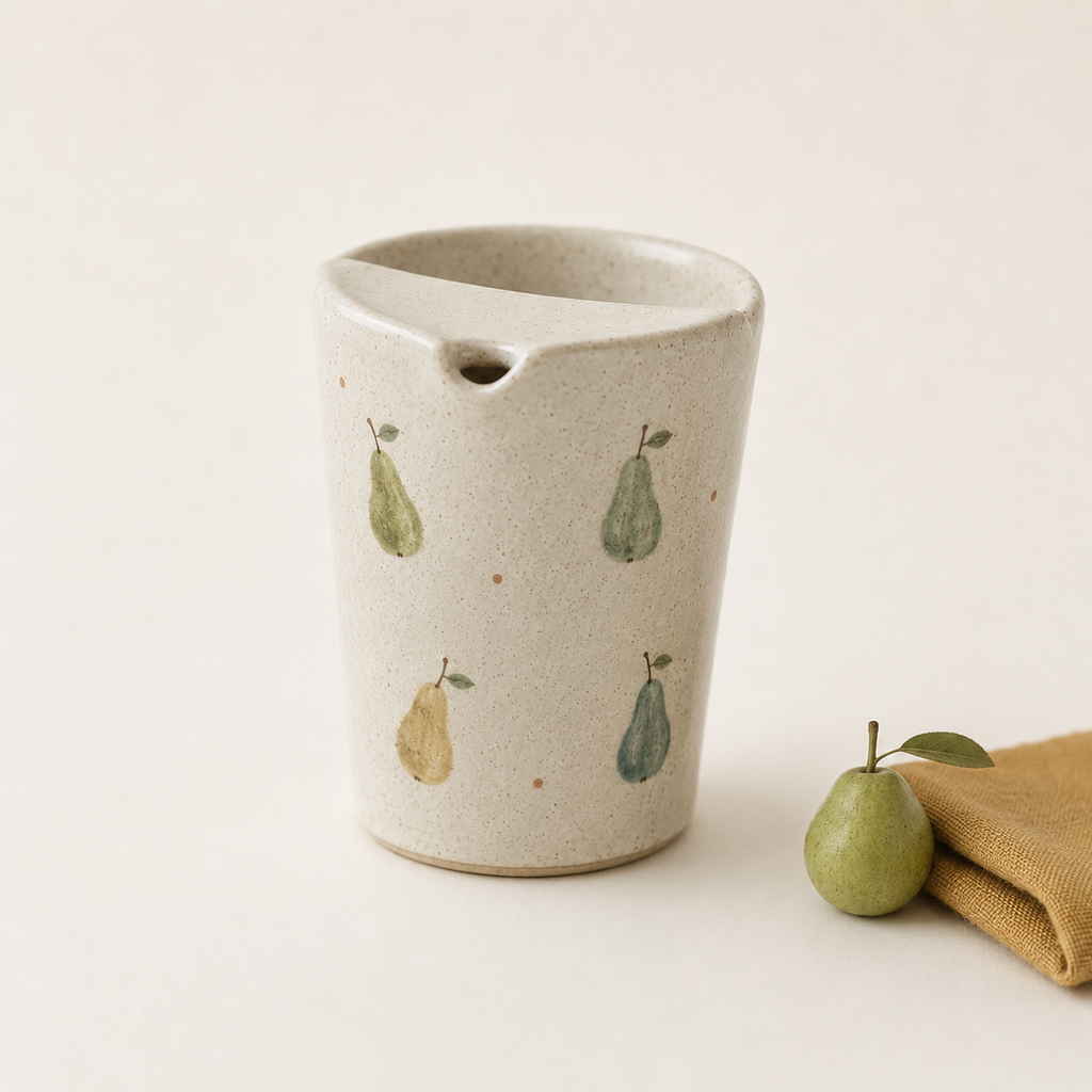 Hand-Painted Pear Ceramic Travel Mug