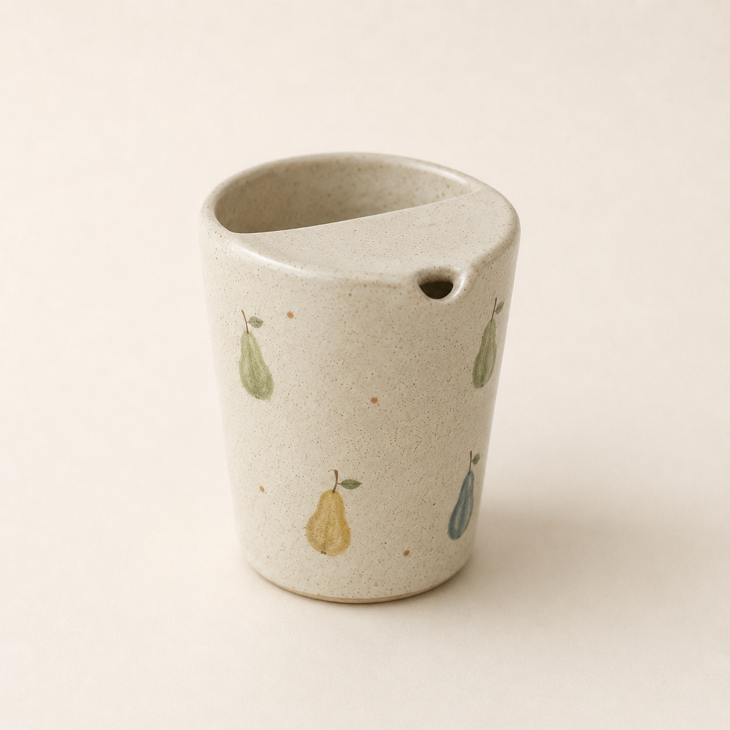 Hand-Painted Pear Ceramic Travel Mug