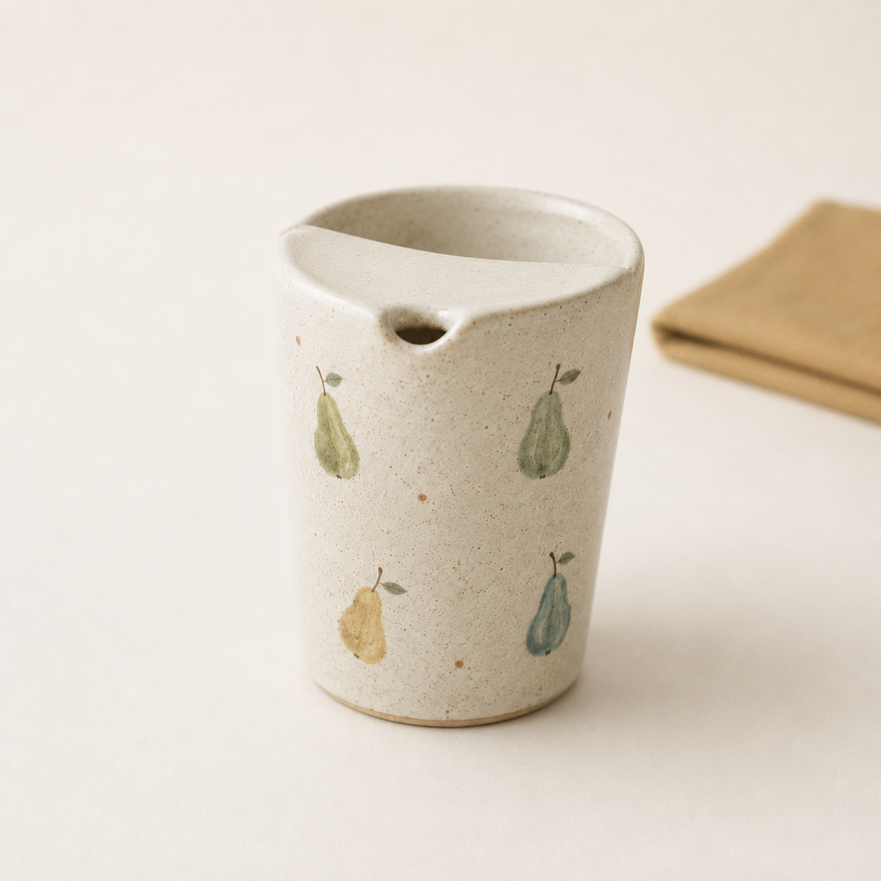 Hand-Painted Pear Ceramic Travel Mug