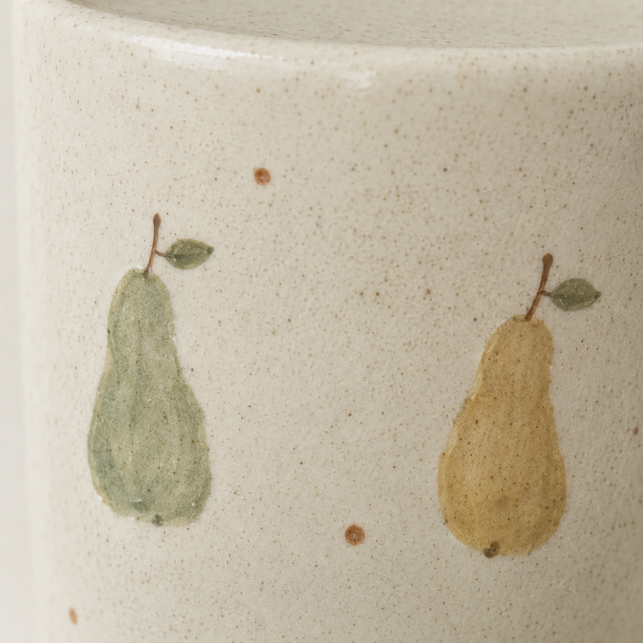 Hand-Painted Pear Ceramic Travel Mug
