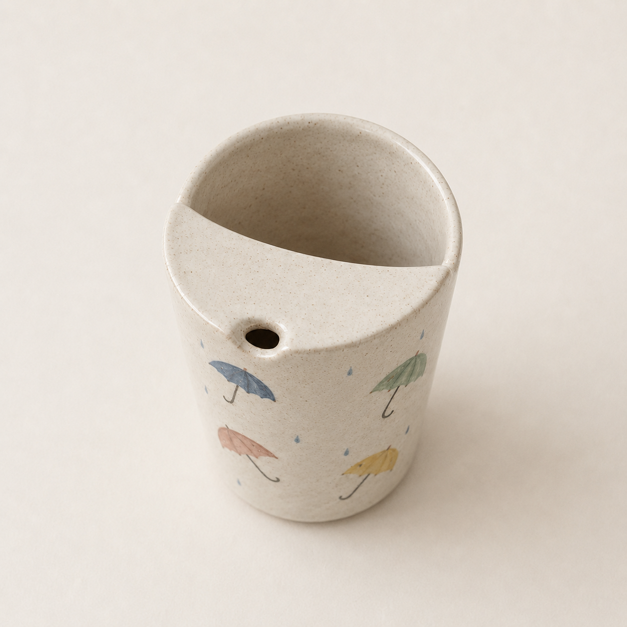 Hand-Painted Umbrella Ceramic Travel Mug
