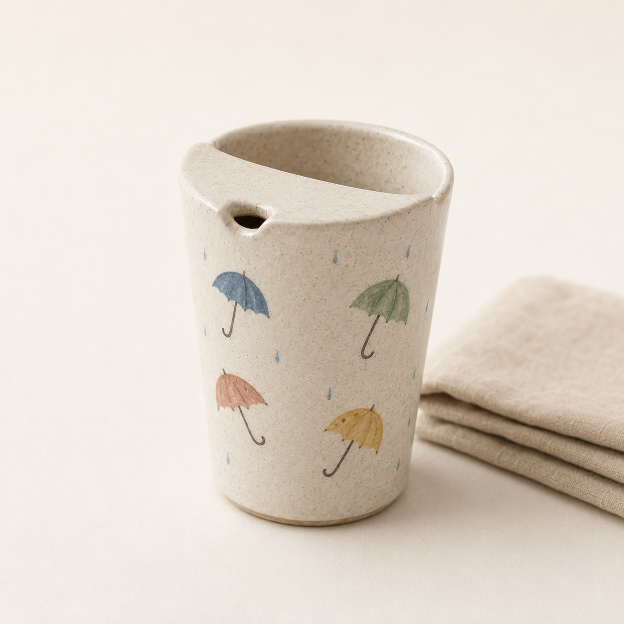 Hand-Painted Umbrella Ceramic Travel Mug
