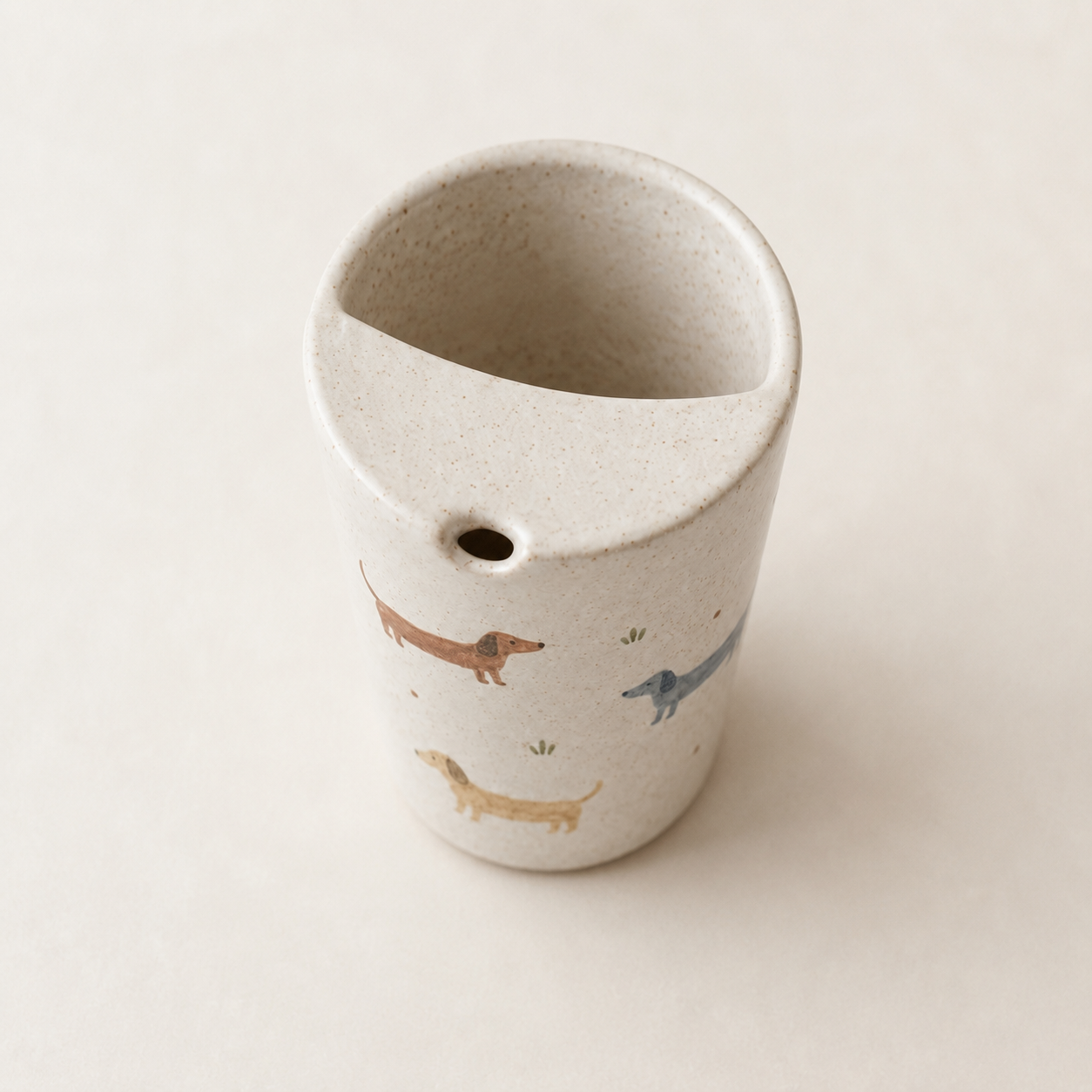 Hand-Painted Dachshund Ceramic Travel Mug