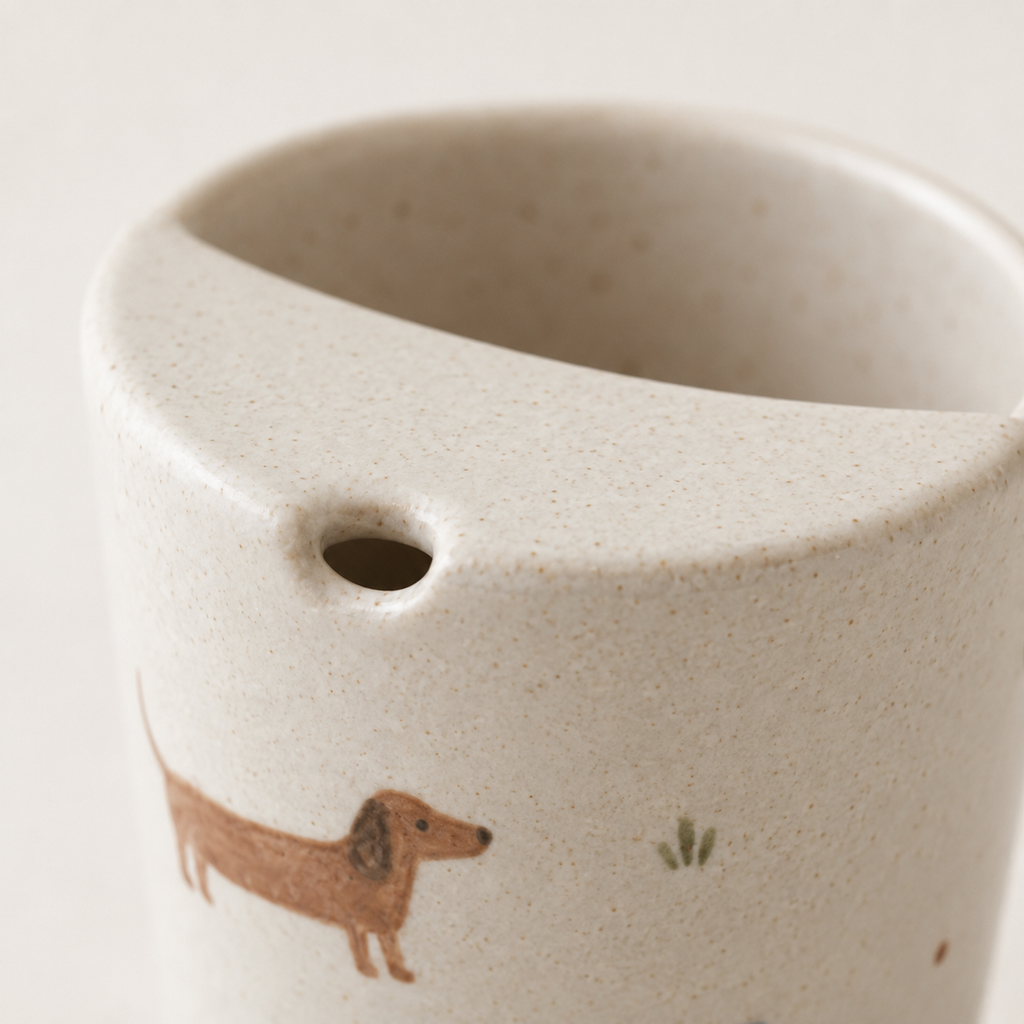 Hand-Painted Dachshund Ceramic Travel Mug