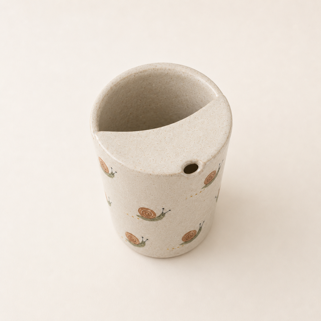 Hand-Painted Snail Ceramic Travel Mug