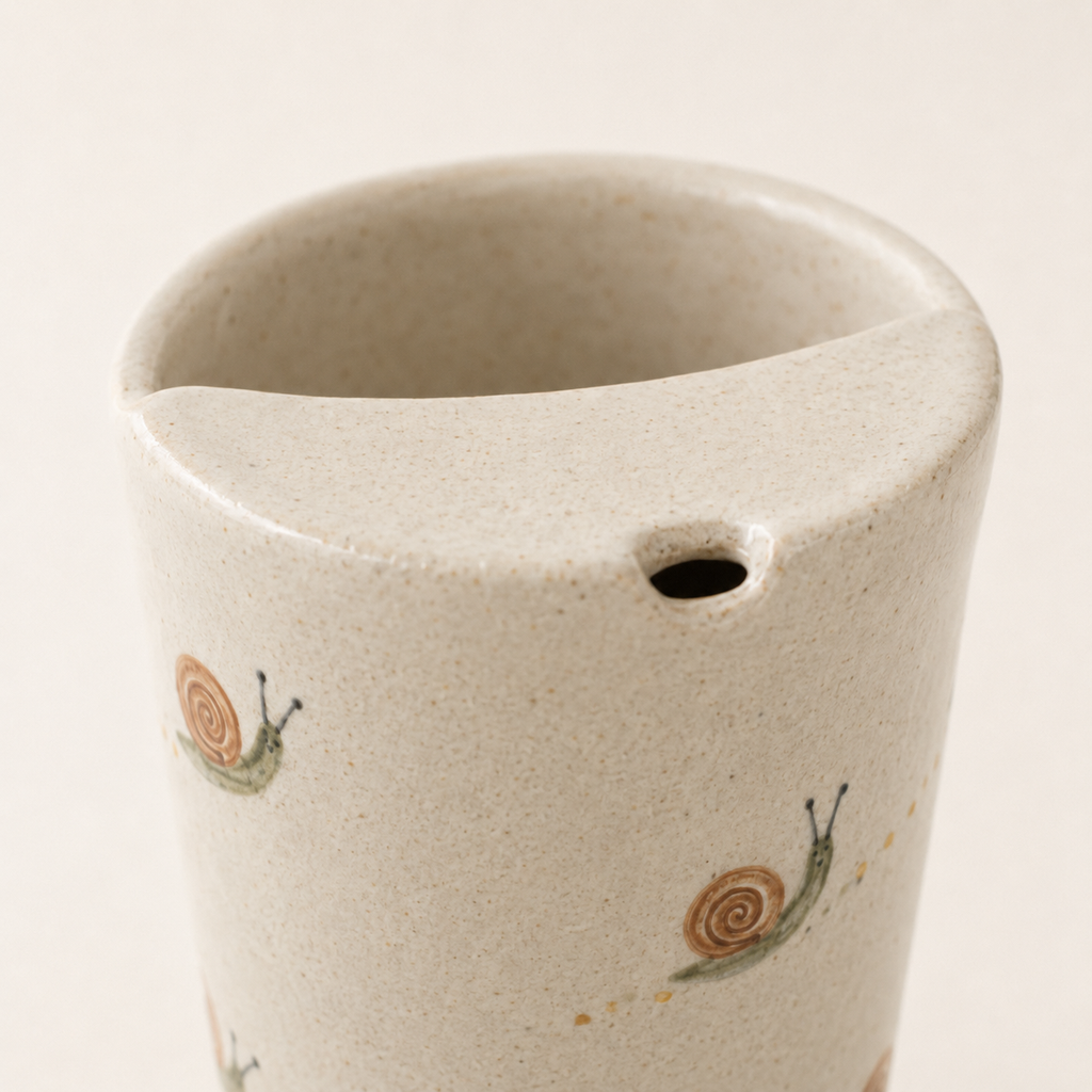 Hand-Painted Snail Ceramic Travel Mug