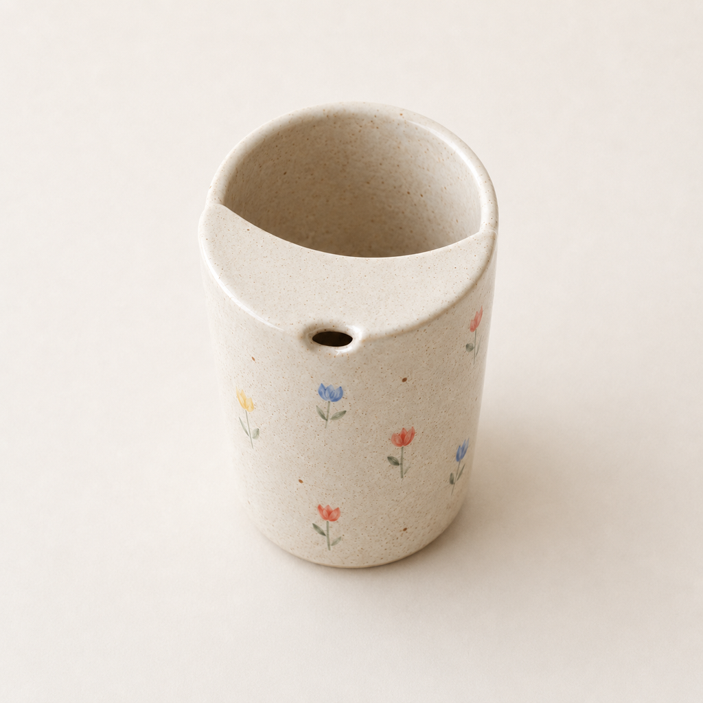 Hand-Painted Tulip Ceramic Travel Mug
