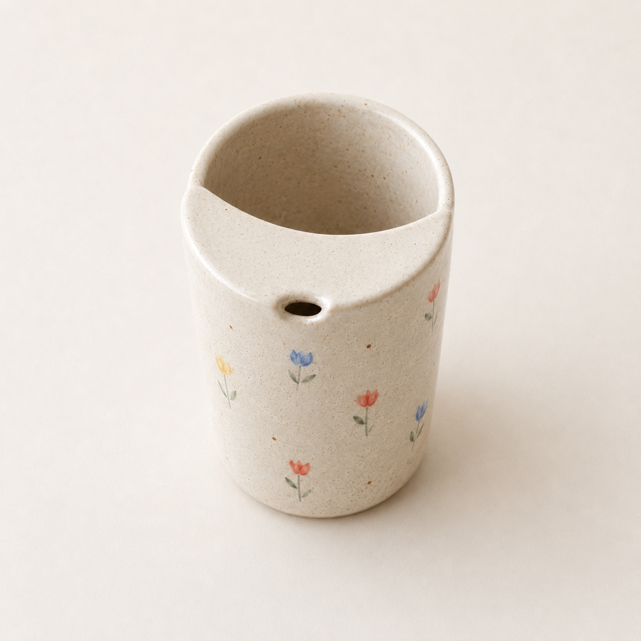 Hand-Painted Tulip Ceramic Travel Mug
