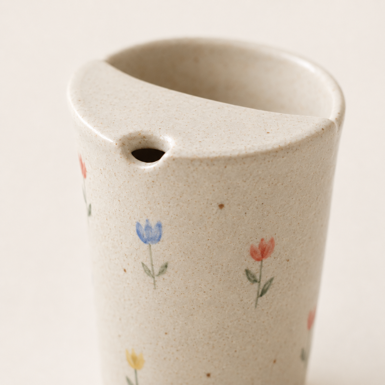 Hand-Painted Tulip Ceramic Travel Mug