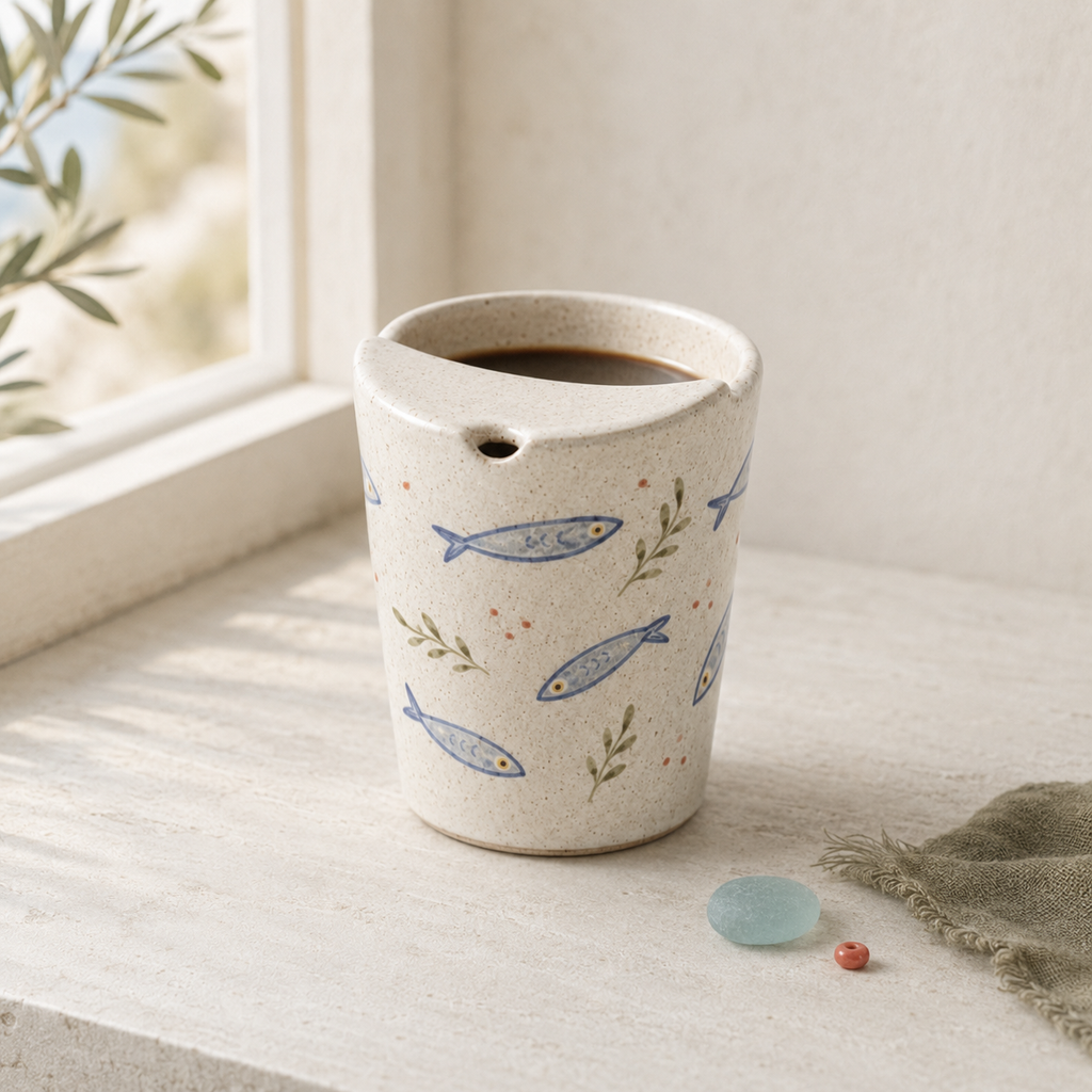Mediterranean Sardine Ceramic Travel Mug