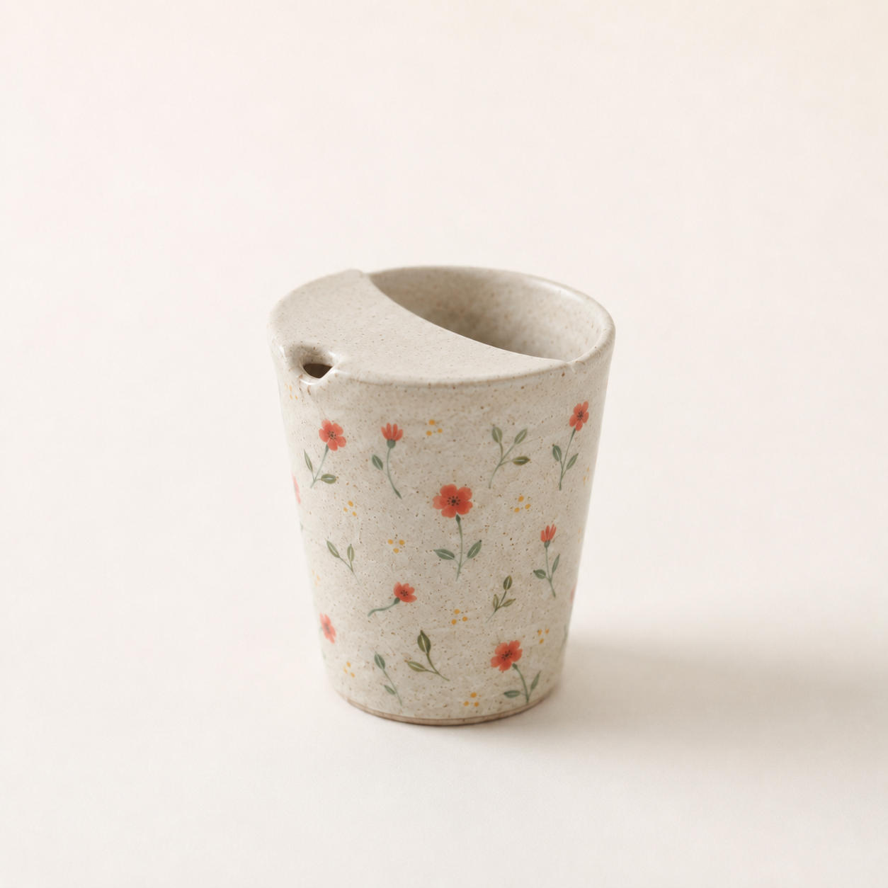Hand-Painted Wildflower Ceramic Travel Mug