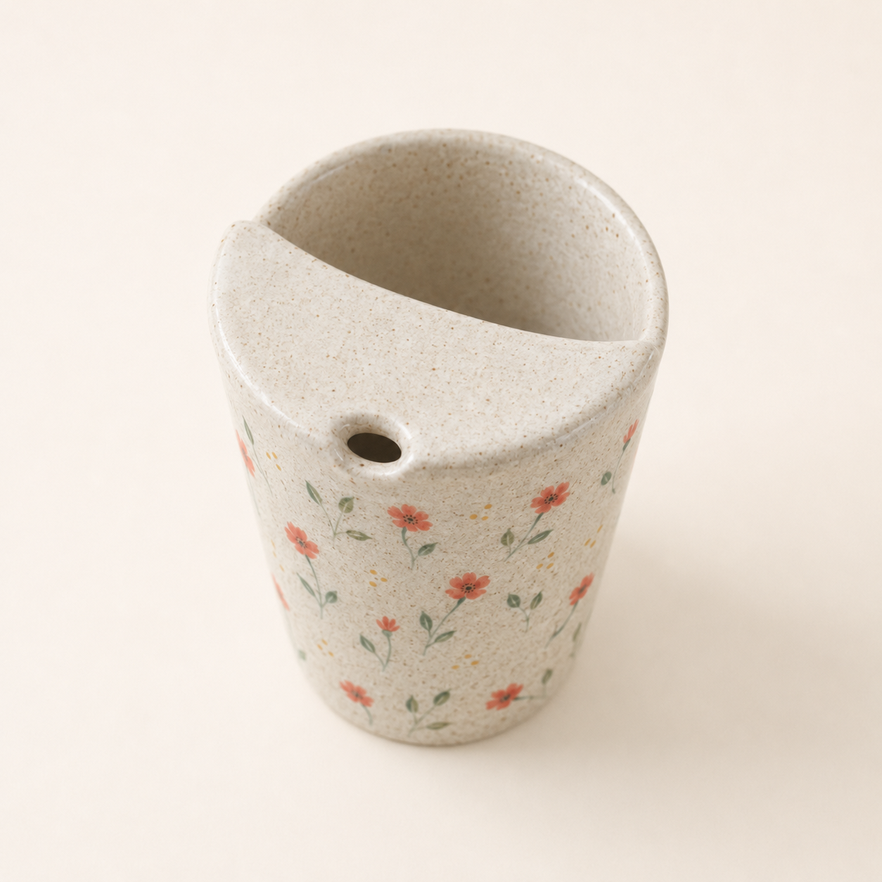 Hand-Painted Wildflower Ceramic Travel Mug