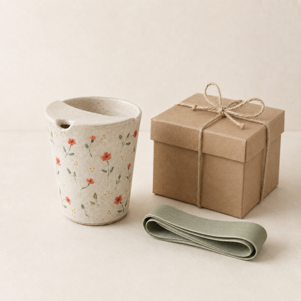 Hand-Painted Wildflower Ceramic Travel Mug