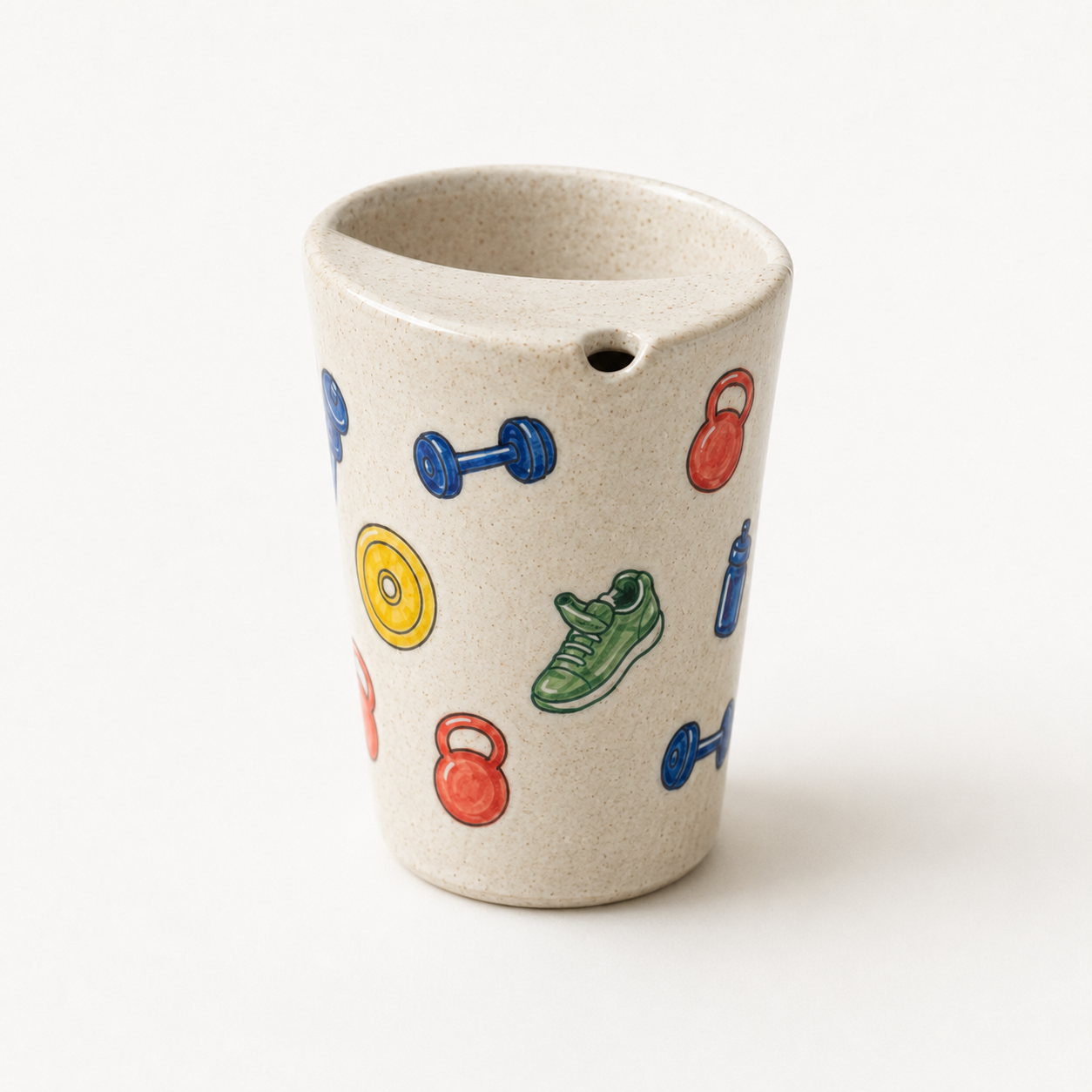 Hand-Painted Gym Ceramic Travel Mug