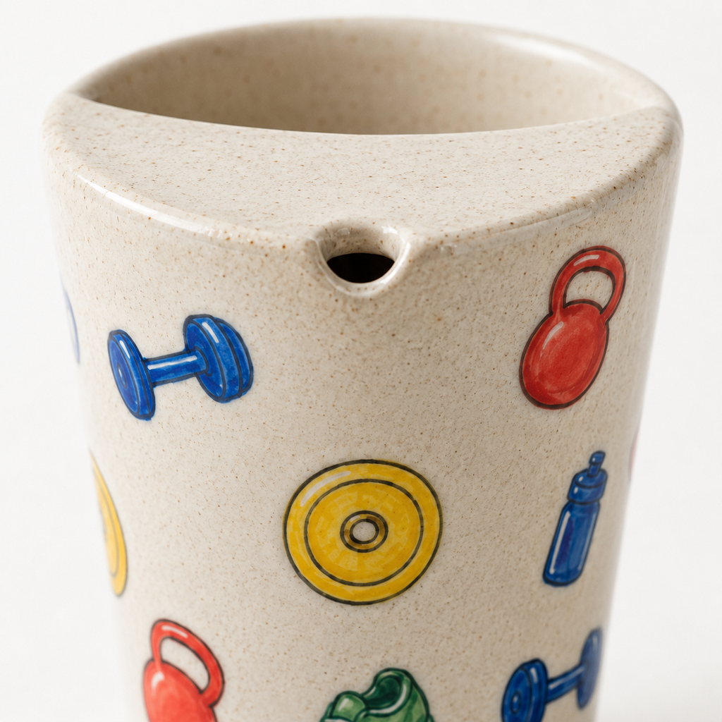 Hand-Painted Gym Ceramic Travel Mug