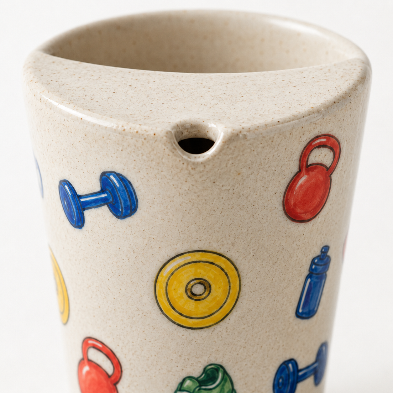 Hand-Painted Gym Ceramic Travel Mug