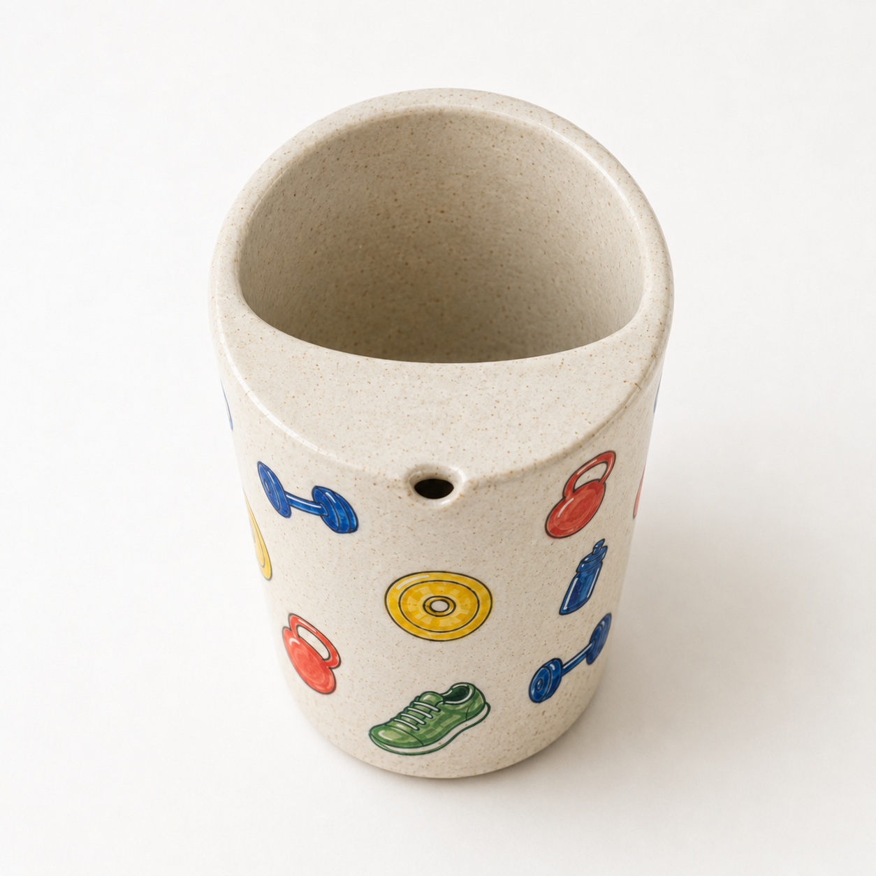 Hand-Painted Gym Ceramic Travel Mug