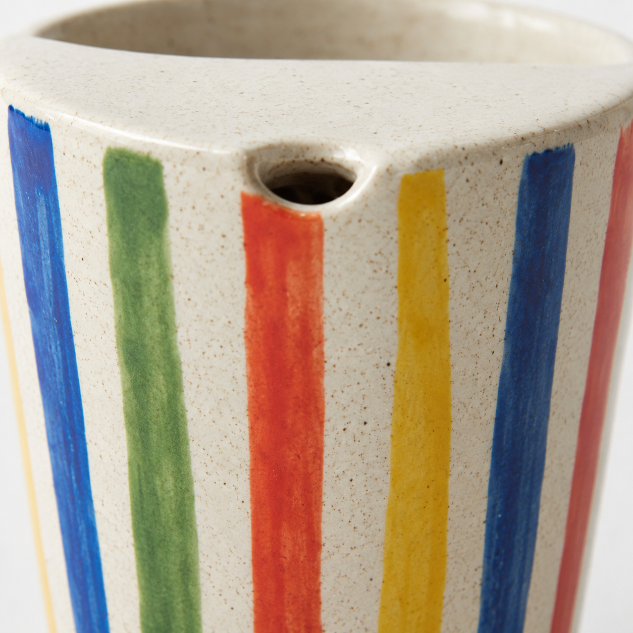 Hand-Painted Colour Stripe Ceramic Travel Mug