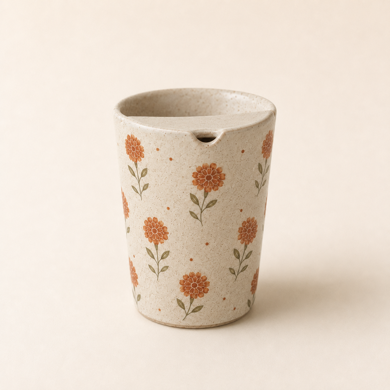 Hand-Painted Marigold Ceramic Travel Mug