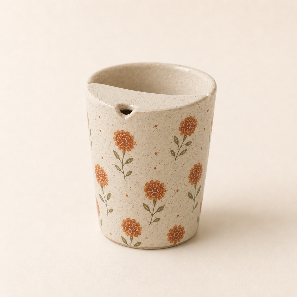 Hand-Painted Marigold Ceramic Travel Mug