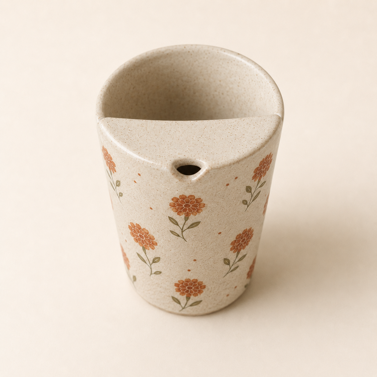 Hand-Painted Marigold Ceramic Travel Mug
