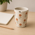 Hand-Painted Marigold Ceramic Travel Mug