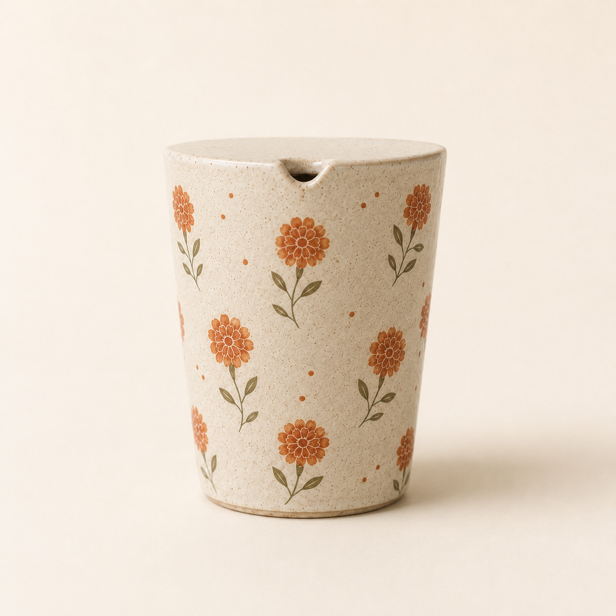 Hand-Painted Marigold Ceramic Travel Mug