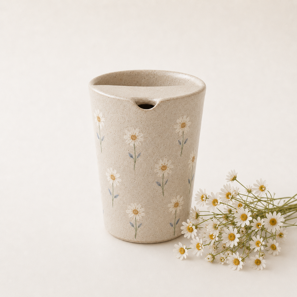 Hand-Painted Wild Daisy Ceramic Travel Mug